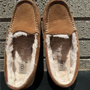 UGG Suede Shearling Lined Moccasin Slippers